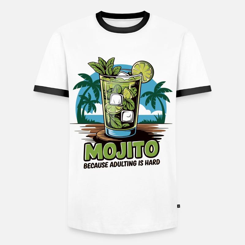 Mojito – Der Eltern-Retter - Männer Kontrast-T-Shirt - Weiß/Schwarz