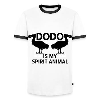 Dodo Dire Dodo Oiseau Drôle Dodo Cadeau - T-shirt contrasté Homme - blanc/noir - Devant - AI Model Female 172 light (172cm) & AI Model Male 178 dark (178cm)