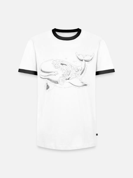 Beluga-wal, Meeresbewohner, Wal-meeres-ketologie - Männer Kontrast-T-Shirt - Weiß/Schwarz