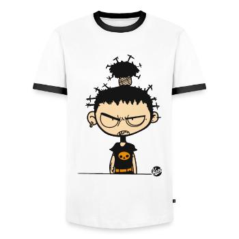 Always Angry Funny Punk - Men's Ringer Shirt - white/black - Front - AI Model Female 172 light (172cm) & AI Model Male 178 dark (178cm)