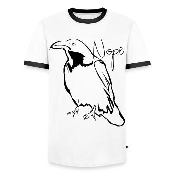 Grumpy Crow Raven Tree Ravens Crows - Männer Kontrast-T-Shirt - Weiß/Schwarz - Vorne - AI Model Female 172 light (172cm) & AI Model Male 178 dark (178cm)