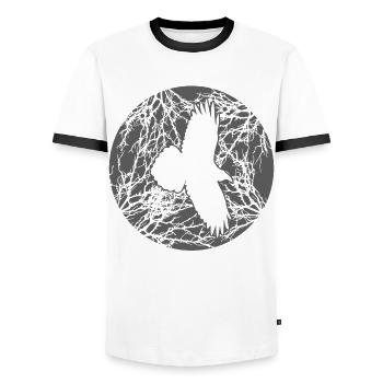 Raven Tree Ravens Crow Moon Crows - Männer Kontrast-T-Shirt - Weiß/Schwarz - Vorne - AI Model Female 172 light (172cm) & AI Model Male 178 dark (178cm)