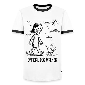 Bouledogue français Chien de compagnie Amoureux des animaux - T-shirt contrasté Homme - blanc/noir - Devant - AI Model Female 172 light (172cm) & AI Model Male 178 dark (178cm)