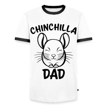 Chinchilla disant papa drôle Chinchilla cadeau - T-shirt contrasté Homme - blanc/noir - Devant - AI Model Female 172 light (172cm) & AI Model Male 178 dark (178cm)