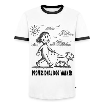 Pitbull Haustier Hunde Tierfreund - Männer Kontrast-T-Shirt - Weiß/Schwarz - Vorne - AI Model Female 172 light (172cm) & AI Model Male 178 dark (178cm)