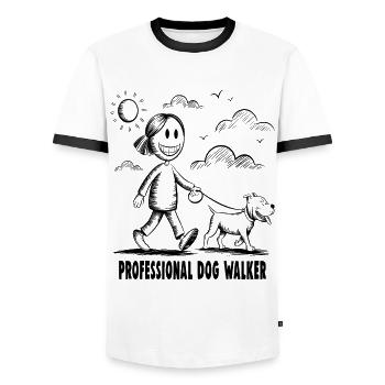 Pitbull Haustier Hunde Tierfreund - Männer Kontrast-T-Shirt - Weiß/Schwarz - Vorne - AI Model Female 172 light (172cm) & AI Model Male 178 dark (178cm)