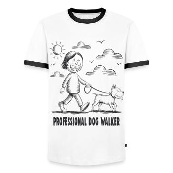 Pitbull Haustier Hunde Tierfreund - Männer Kontrast-T-Shirt - Weiß/Schwarz - Vorne - AI Model Female 172 light (172cm) & AI Model Male 178 dark (178cm)
