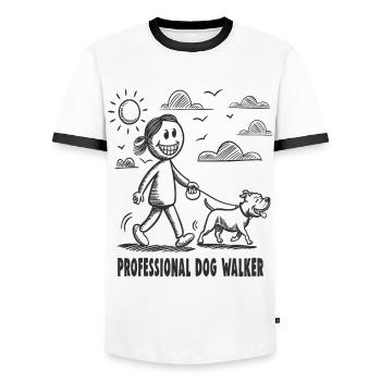 Pitbull Haustier Hunde Tierfreund - Männer Kontrast-T-Shirt - Weiß/Schwarz - Vorne - AI Model Female 172 light (172cm) & AI Model Male 178 dark (178cm)