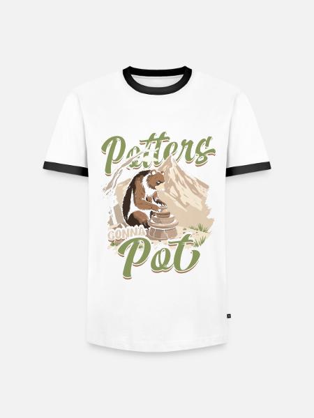 Töpfern Töpferei Töpfer - Männer Kontrast-T-Shirt - Weiß/Schwarz