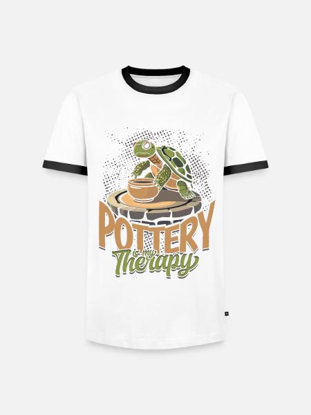 Töpfern Töpferei Töpfer - Männer Kontrast-T-Shirt - Weiß/Schwarz