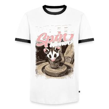 Pottery Pottery Pottery Wheel Spin Winner - T-shirt contrasté Homme - blanc/noir - Devant - AI Model Female 172 light (172cm) & AI Model Male 178 dark (178cm)