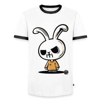 The simple bad bunny - Men's Ringer Shirt - white/black - Front - AI Model Female 172 light (172cm) & AI Model Male 178 dark (178cm)