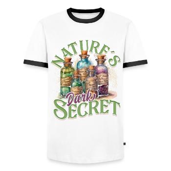 Apotheker Kräutersammler Natures Dark Secret - Männer Kontrast-T-Shirt - Weiß/Schwarz - Vorne - AI Model Female 172 light (172cm) & AI Model Male 178 dark (178cm)