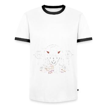 I train for sweets, treats Fitness - Men's Ringer Shirt - white/black - Front - AI Model Female 172 light (172cm) & AI Model Male 178 dark (178cm)