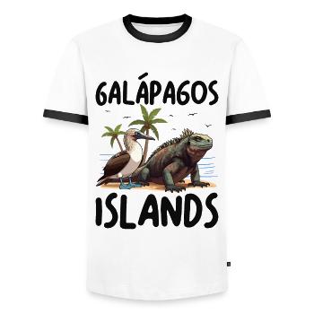 Galapagos Islands - Männer Kontrast-T-Shirt - Weiß/Schwarz - Vorne - AI Model Female 172 light (172cm) & AI Model Male 178 dark (178cm)