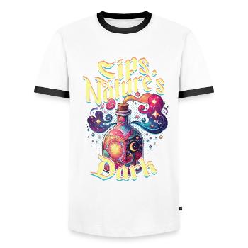 Apotheker Kräutersammler Sips Of Natures Dark - Männer Kontrast-T-Shirt - Weiß/Schwarz - Vorne - AI Model Female 172 light (172cm) & AI Model Male 178 dark (178cm)