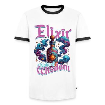 Pharmacist Pharmacist Elixir Of Natural Wisdom - Men's Ringer Shirt - white/black - Front - AI Model Female 172 light (172cm) & AI Model Male 178 dark (178cm)