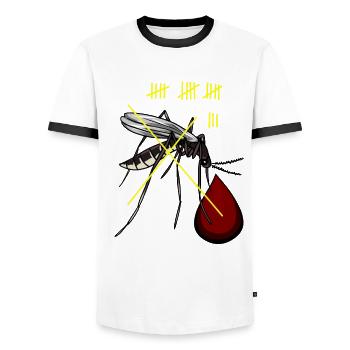Mosquitoes hunts mosquitoes insects bloodsuckers blood - Men's Ringer Shirt - white/black - Front - AI Model Female 172 light (172cm) & AI Model Male 178 dark (178cm)