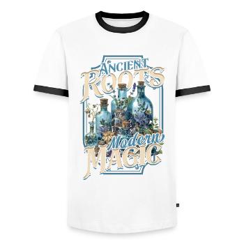 Apotheker Ancient Roots Modern Magic - Männer Kontrast-T-Shirt - Weiß/Schwarz - Vorne - AI Model Female 172 light (172cm) & AI Model Male 178 dark (178cm)