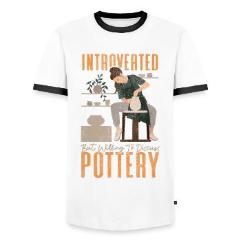 Pottery Ceramics Artist - Men's Ringer Shirt - white/black - Front - AI Model Female 172 light (172cm) & AI Model Male 178 dark (178cm)