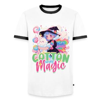 Zuckerwatte Cotton Candy Magic - Männer Kontrast-T-Shirt - Weiß/Schwarz - Vorne - AI Model Female 172 light (172cm) & AI Model Male 178 dark (178cm)
