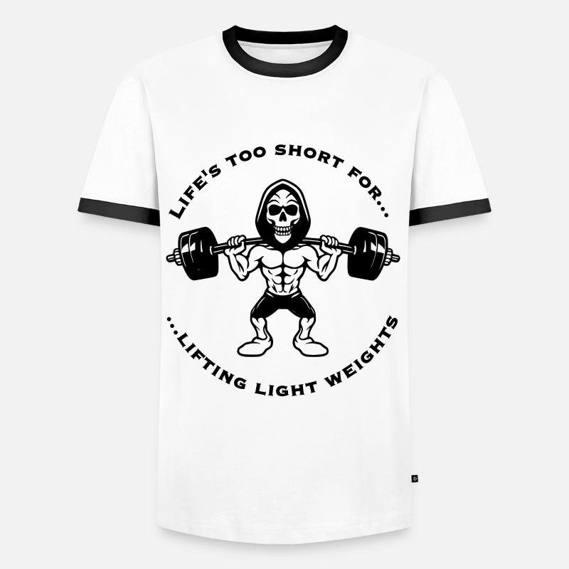 Gym Statement Lifting Heavy Weights - Männer Kontrast-T-Shirt - Weiß/Schwarz