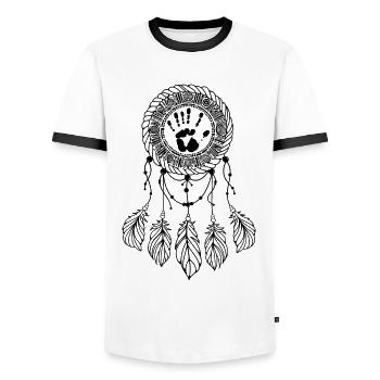 Indianer Ureinwohner Traumfänger Cowboy Western - Männer Kontrast-T-Shirt - Weiß/Schwarz - Vorne - AI Model Female 172 light (172cm) & AI Model Male 178 dark (178cm)