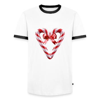 Lustige Zuckerstangen-Mais- und Sirup - Männer Kontrast-T-Shirt - Weiß/Schwarz - Vorne - AI Model Female 172 light (172cm) & AI Model Male 178 dark (178cm)