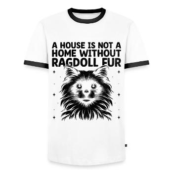 Ein Haus ist kein Zuhause ohne Ragdoll Fell Ragdolls - Männer Kontrast-T-Shirt - Weiß/Schwarz - Vorne - AI Model Female 172 light (172cm) & AI Model Male 178 dark (178cm)