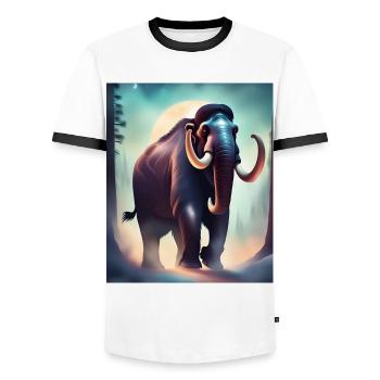 Majestätisches Mammut - Männer Kontrast-T-Shirt - Weiß/Schwarz - Vorne - AI Model Female 172 light (172cm) & AI Model Male 178 dark (178cm)