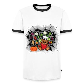 Gemüse Küche Koch Teddy Köche Köchin Gastgeber - Männer Kontrast-T-Shirt - Weiß/Schwarz - Vorne - AI Model Female 172 light (172cm) & AI Model Male 178 dark (178cm)