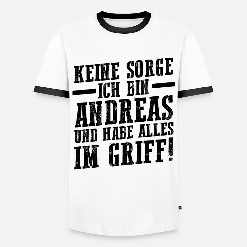 First name Andreas - Men's Ringer Shirt - white/black