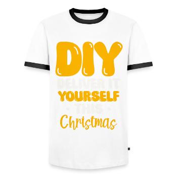 DIY: Deliver to creative Christmas gift - Men's Ringer Shirt - white/black - Front - AI Model Female 172 light (172cm) & AI Model Male 178 dark (178cm)