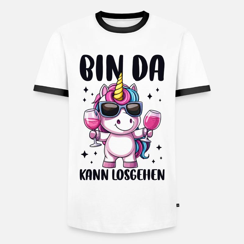 Bin Da Kann Losgehen - Männer Kontrast-T-Shirt - Weiß/Schwarz