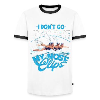 Synchronized Swimming Synchro Swimmers - Men's Ringer Shirt - white/black - Front - AI Model Female 172 light (172cm) & AI Model Male 178 dark (178cm)