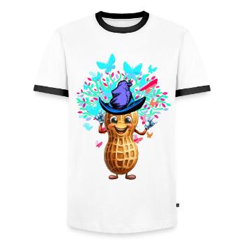 Spring Magic Peanut Peanuts Natural Insects - Men's Ringer Shirt - white/black - Front - AI Model Female 172 light (172cm) & AI Model Male 178 dark (178cm)