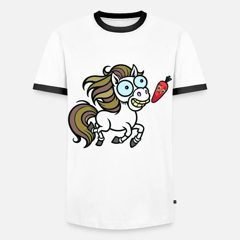 Pferd Pferde Pony - Männer Kontrast-T-Shirt - Weiß/Schwarz