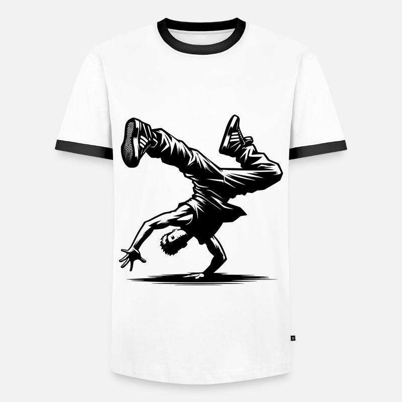 Breakdance - Männer Kontrast-T-Shirt - Weiß/Schwarz