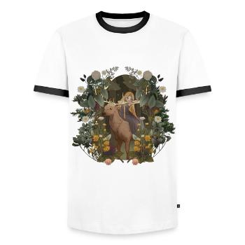 Fairy Tale Forest Kids Child Fairy Tale Character Princess - Men's Ringer Shirt - white/black - Front - AI Model Female 172 light (172cm) & AI Model Male 178 dark (178cm)