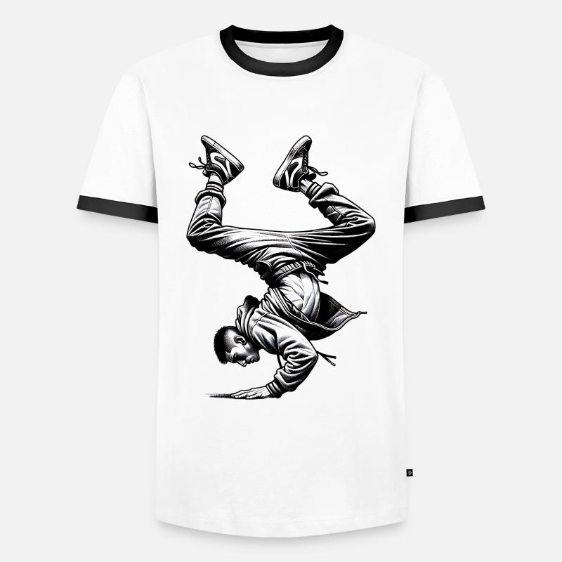 Breakdance - Männer Kontrast-T-Shirt - Weiß/Schwarz