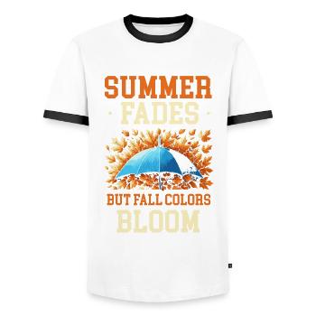 Sommer Verblasst, Aber Herbstfarben Blühen Herbst - Männer Kontrast-T-Shirt - Weiß/Schwarz - Vorne - AI Model Female 172 light (172cm) & AI Model Male 178 dark (178cm)