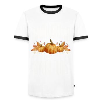 Umarmung Des Sturzes Mit Offenen Armen Gemütlichen - Männer Kontrast-T-Shirt - Weiß/Schwarz - Vorne - AI Model Female 172 light (172cm) & AI Model Male 178 dark (178cm)