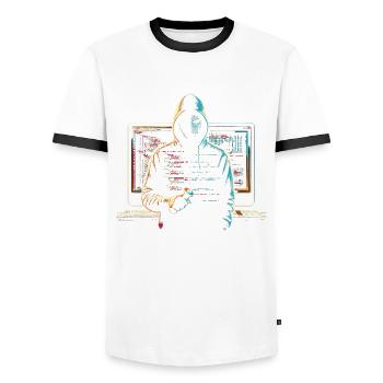 Informatiker Informatik Hacker Robotik Ingenieur - Männer Kontrast-T-Shirt - Weiß/Schwarz - Vorne - AI Model Female 172 light (172cm) & AI Model Male 178 dark (178cm)