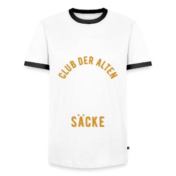 Club der alten Säcke, 50. Geburtstag, Totenkopf - Männer Kontrast-T-Shirt - Weiß/Schwarz - Vorne - AI Model Female 172 light (172cm) & AI Model Male 178 dark (178cm)