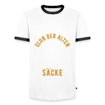 Club der alten Säcke, 55. Geburtstag, Totenkopf - Männer Kontrast-T-Shirt - Weiß/Schwarz - Vorne - AI Model Female 172 light (172cm) & AI Model Male 178 dark (178cm)