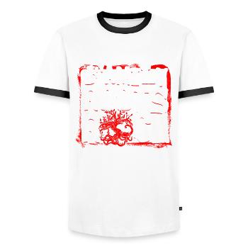 Généalogie Généalogie Famille Racines Roches - T-shirt contrasté Homme - blanc/noir - Devant - AI Model Female 172 light (172cm) & AI Model Male 178 dark (178cm)