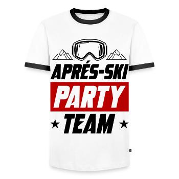 Apres Ski Party Team - Männer Kontrast-T-Shirt - Weiß/Schwarz - Vorne - AI Model Female 172 light (172cm) & AI Model Male 178 dark (178cm)