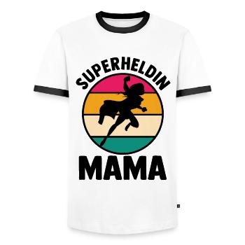 Mom Superhero Mom - Men's Ringer Shirt - white/black - Front - AI Model Female 172 light (172cm) & AI Model Male 178 dark (178cm)