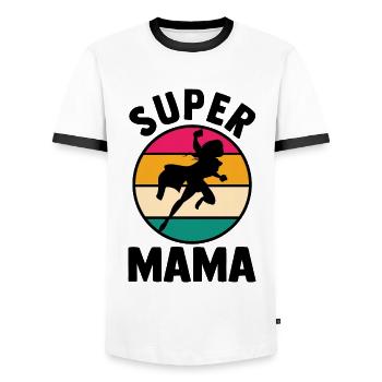 Mom Superhero Mom - Men's Ringer Shirt - white/black - Front - AI Model Female 172 light (172cm) & AI Model Male 178 dark (178cm)
