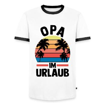 Urlaub Urlauber Großvater Opa - Männer Kontrast-T-Shirt - Weiß/Schwarz - Vorne - AI Model Female 172 light (172cm) & AI Model Male 178 dark (178cm)